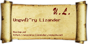 Ungváry Lizander névjegykártya